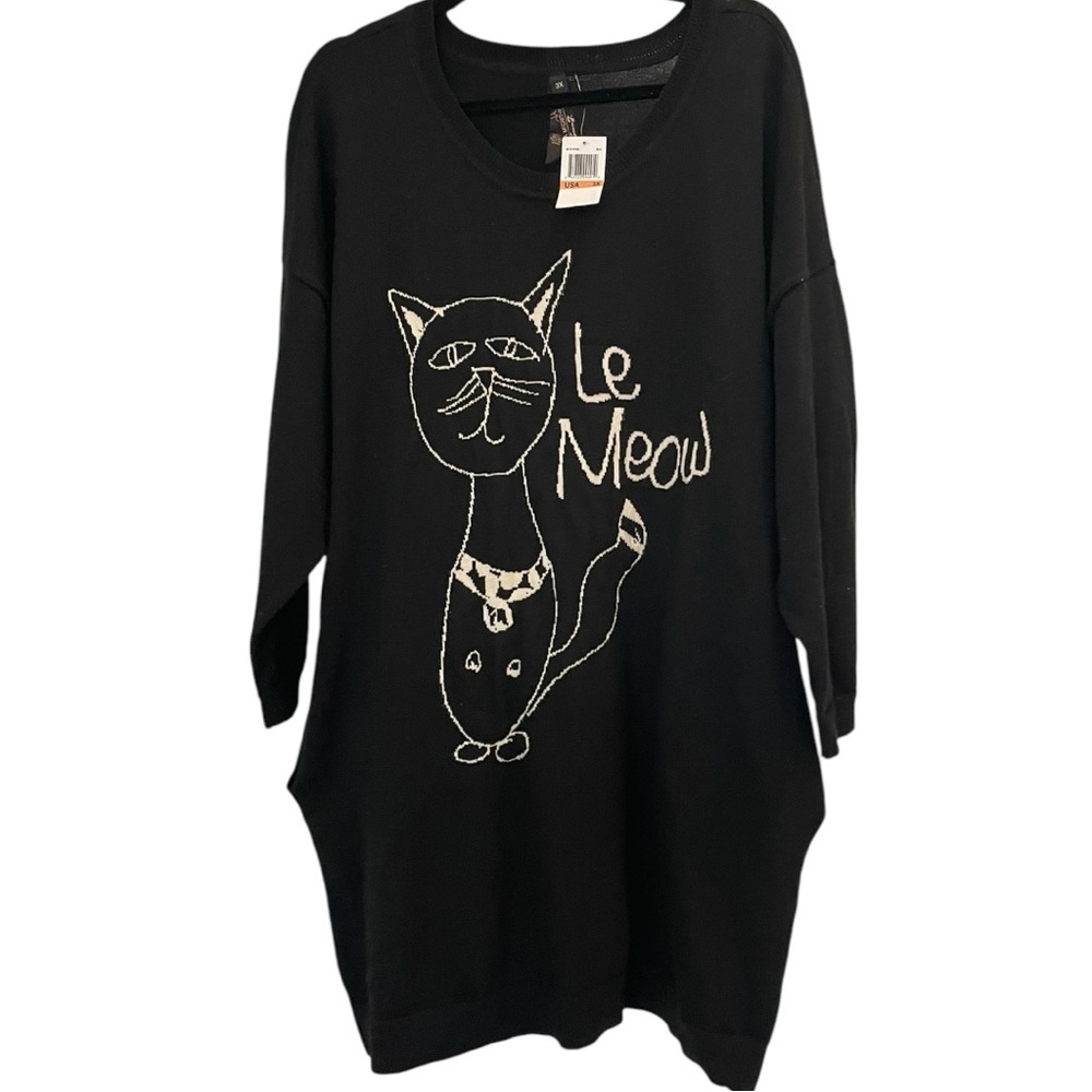 NWT Melissa McCarthy Seven7 Jeans “Le Cat” Sweater